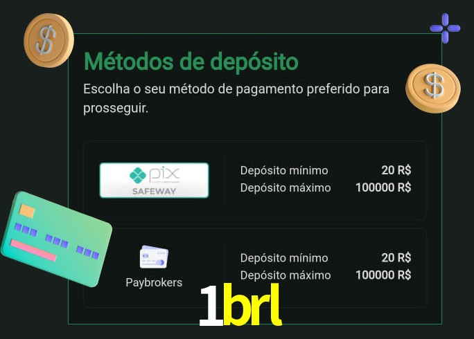 O cassino 1brl oferece uma grande variedade de métodos de pagamento